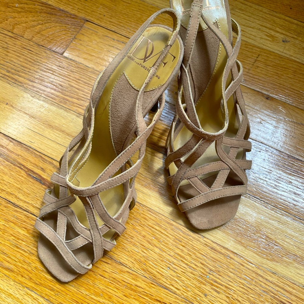 DVF Leather Strappy Heels - New